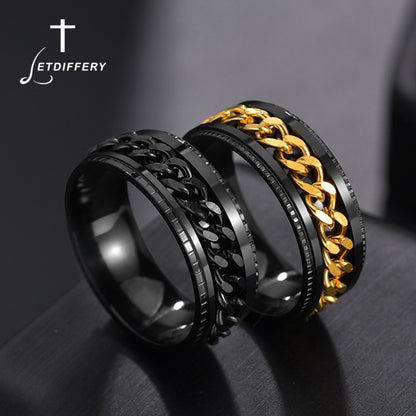 Spinner Chain Punk Ring