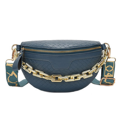 Thick Chain Plaid Chest CrossBody Bag