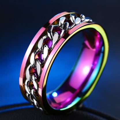 Spinner Chain Punk Ring