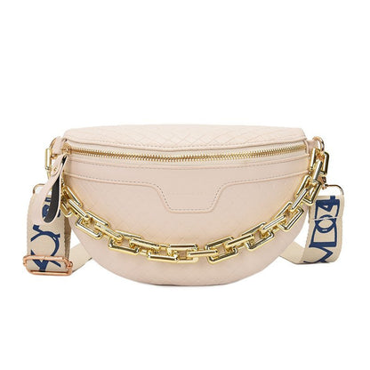 Thick Chain Plaid Chest CrossBody Bag