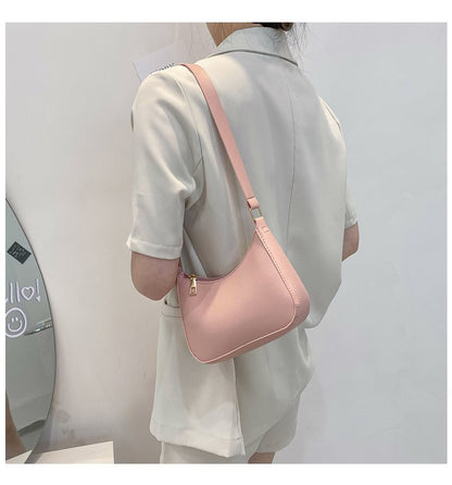 Retro Solid Color PU Leather Shoulder Bag