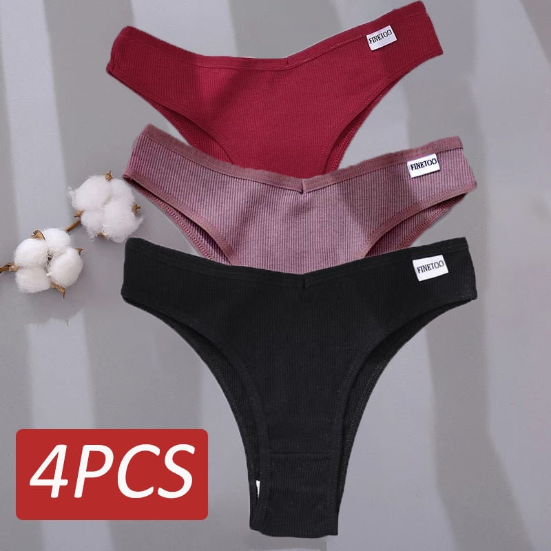4PCS/Set Low Waist Cotton Panties
