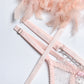 Feather Sensual Sexy Transparent Lace Bra  3 Piece Lingerie Set