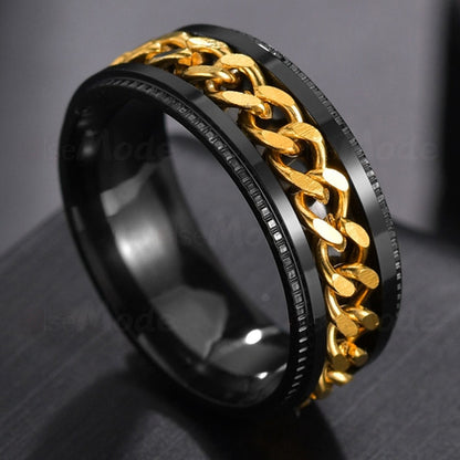 Spinner Chain Punk Ring