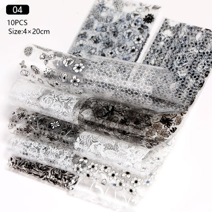 10Pcs/Bag Marble Nail Art Transfer Foil Sticker