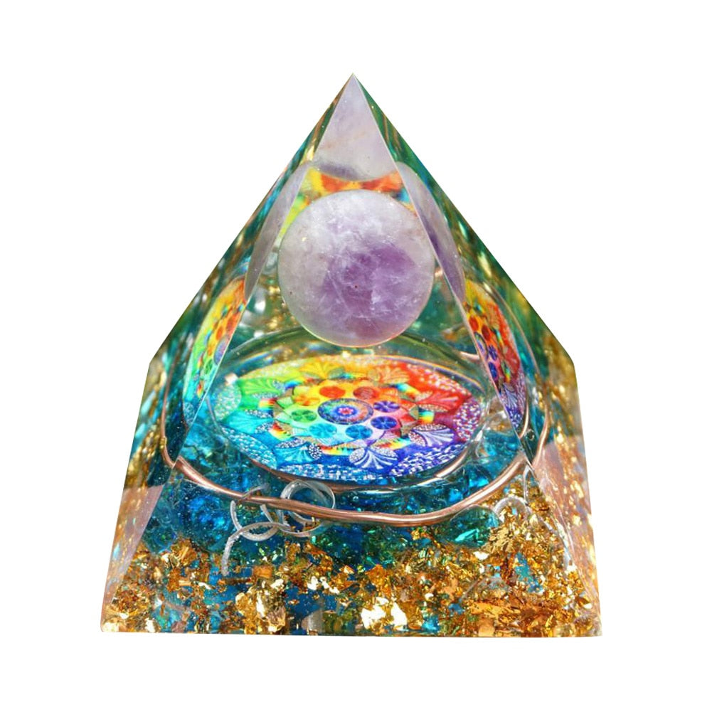 Energy Generator  Orgonite Crystal Pyramid Stone