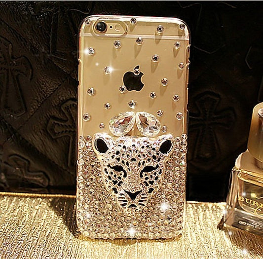 Leopard Head Diamond Rhinestone Crystal Bling iPhone Case 13 / 13 Mini / 13Pro / 13 Pro Max