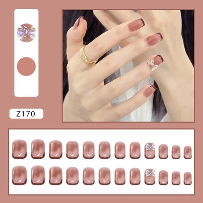 24pcs/box Glue Detachable Fake Nails