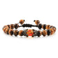 Black Lava Stone Crown Charm Tiger Eye Beads Bracelet