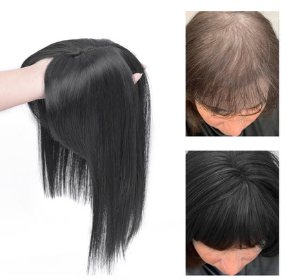 Clip In Straiight Hairpiece With Bangs