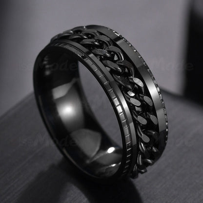 Spinner Chain Punk Ring