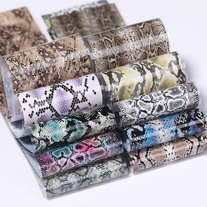 10Pcs/Bag Marble Nail Art Transfer Foil Sticker