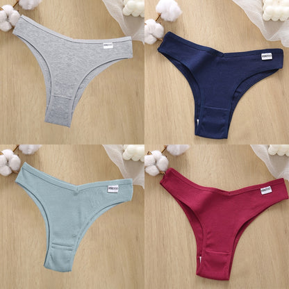 4PCS/Set Low Waist Cotton Panties