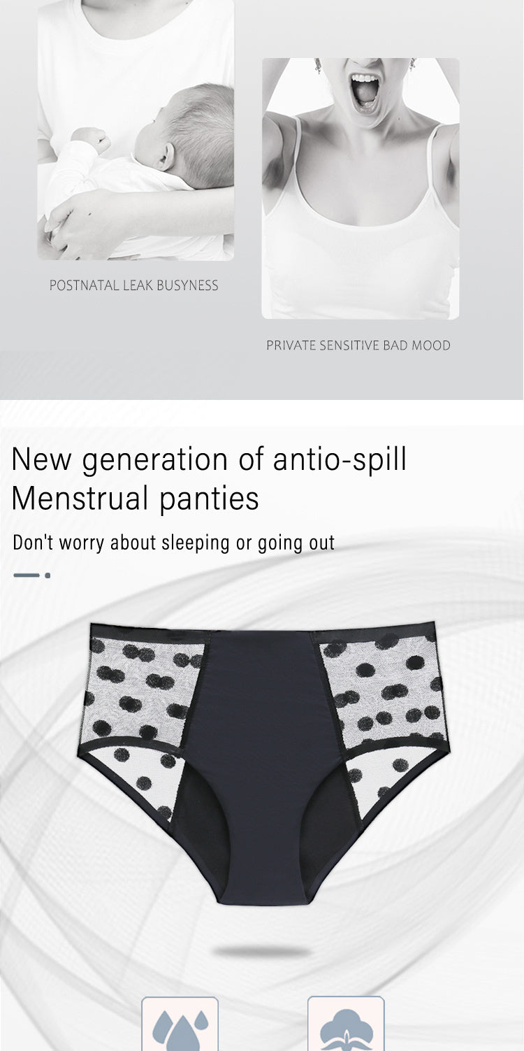 4 Layer Leak Proof Sexy Polka Dot Mesh Menstrual Panties
