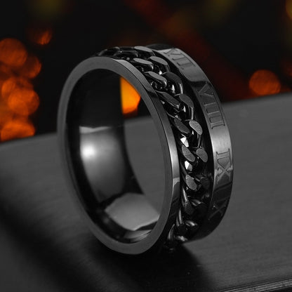 Spinner Chain Punk Ring