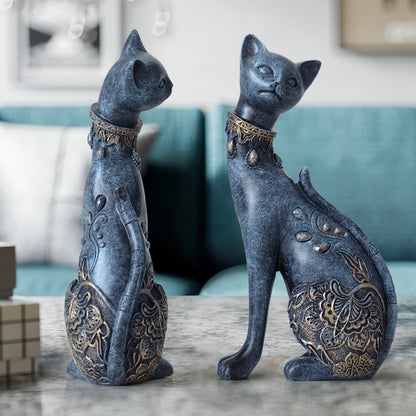 Decorative Couple Cat Statue