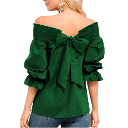 Sexy Off Shoulder Bowknot Top