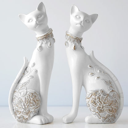 Decorative Couple Cat Statue