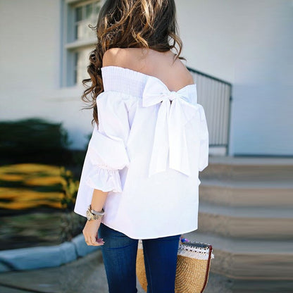 Sexy Off Shoulder Bowknot Top