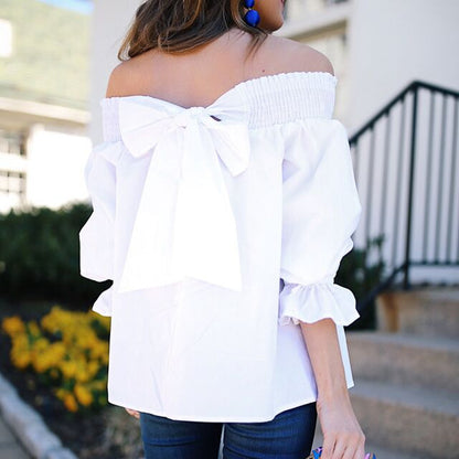 Sexy Off Shoulder Bowknot Top