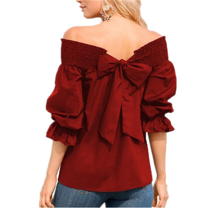 Sexy Off Shoulder Bowknot Top