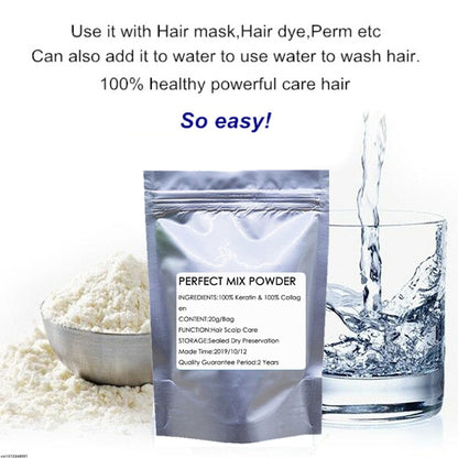 100% Collagen and 100% Keratin Prefect Mix Powder For Hair Nourishment