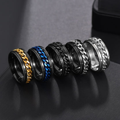 Spinner Chain Punk Ring