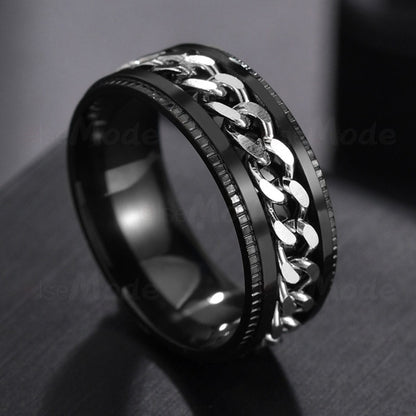 Spinner Chain Punk Ring