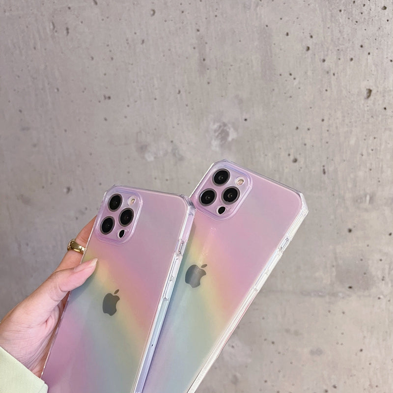 Colorful Pink Rainbow Transparent iPhone Case 13 / 13Pro / 13 Pro Max