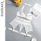 See Through Lace Mesh Seamless 4 Piece Lingerie Set
