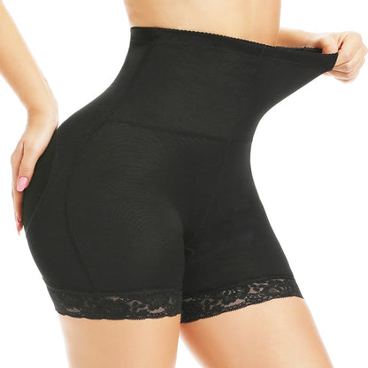 High Waist Lace Padded Butt Lifter Boyshort Shaper