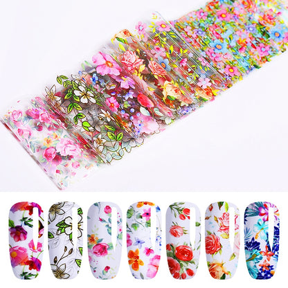 10Pcs/Bag Marble Nail Art Transfer Foil Sticker