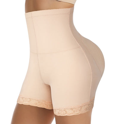 High Waist Lace Padded Butt Lifter Boyshort Shaper