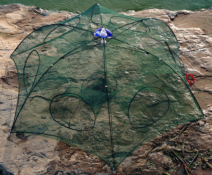 Strengthened 2-12 Holes Automatic Fishing Net Shrimp Cage