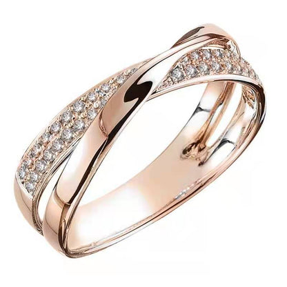 X Shape Cross Dazzling Ring