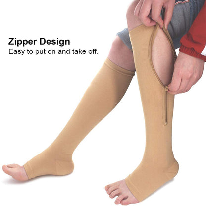 Medical Compression Zipper Leg Support Socks