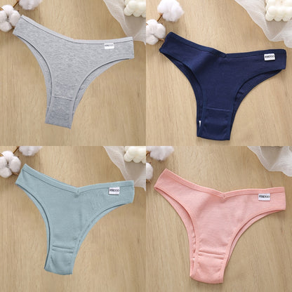 4PCS/Set Low Waist Cotton Panties