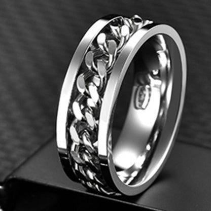 Spinner Chain Punk Ring