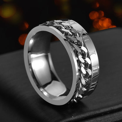 Spinner Chain Punk Ring