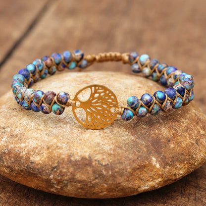 African Stone Beaded Boho Wrap Bracelet