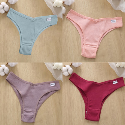 4PCS/Set Low Waist Cotton Panties