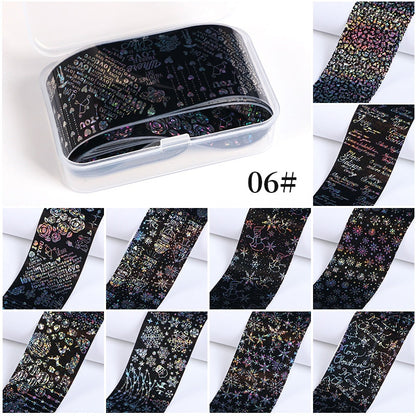 10Pcs/Bag Marble Nail Art Transfer Foil Sticker