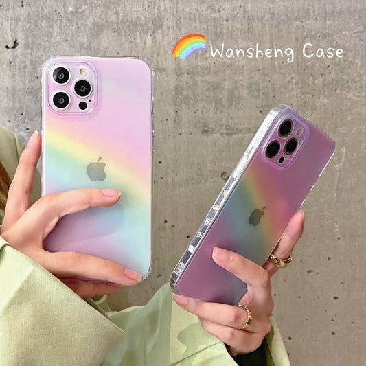 Colorful Pink Rainbow Transparent iPhone Case 13 / 13Pro / 13 Pro Max