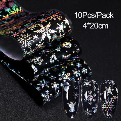 10Pcs/Bag Marble Nail Art Transfer Foil Sticker