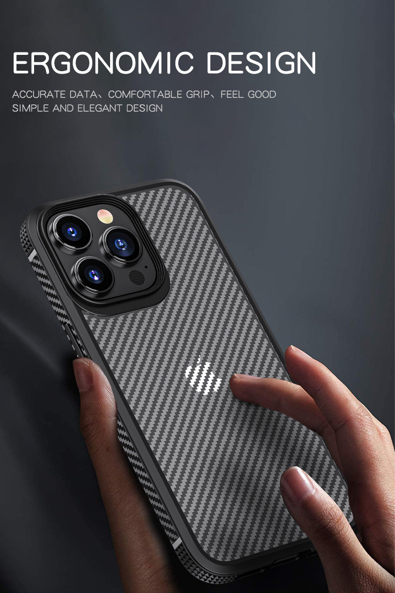 Anti-fall Simplicity Carbon Brazing Texture  iPhone Case 13 / 13Pro / 13 Pro Max