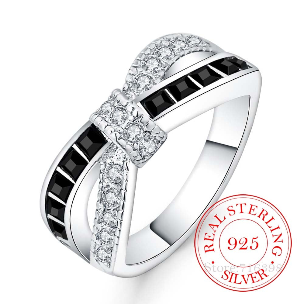 925 Sterling Silver Vintage Purple Crystal Ring
