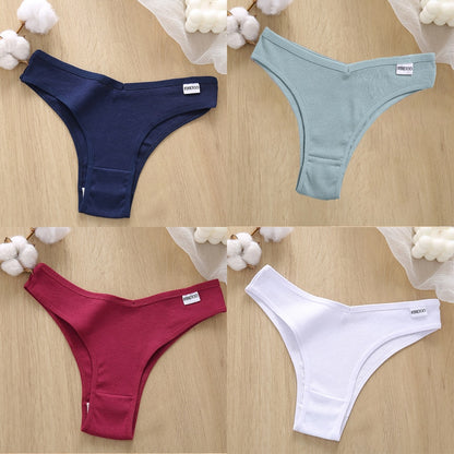 4PCS/Set Low Waist Cotton Panties