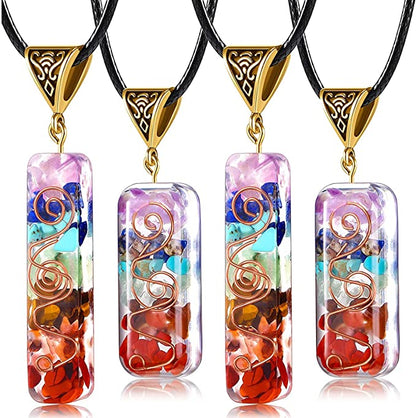 7 Chakra Retro Reiki Healing Energy Crystal Pendant