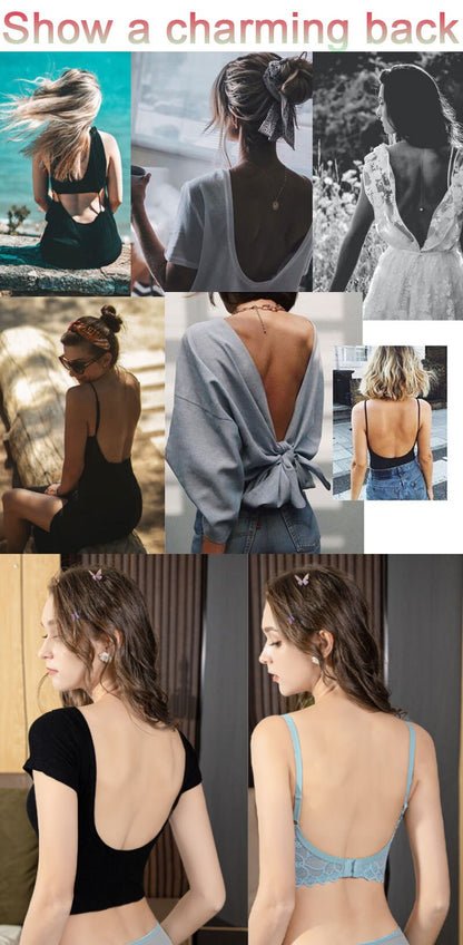 Floret Open Backless Back Transparent Bra