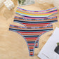 3PCS/Set Colorful Striped Cotton G-string Panties